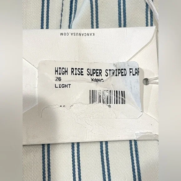 Kancan striped bell High Rise Super Striped Stretch jeans Women’s Size 5/26 NWT - Picture 2 of 11